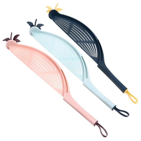 PRETYZOOM 3pcs Drain and Wash Vegetables Baffle Kitchen Half Moon Pot Strainer Silicone Strainer Plastic Rice Washer Clip on for Pots Sifter Hand Pan Mesh TPR