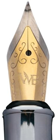 Wordsworth & Black Erudite SPARE NIB - Bent Nib (Chrome Trim) - 1pc paper box packaging