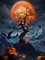 Halloween Diamond Painting DIY Set，ürbis und Mondlicht 5D Diamond Painting Kits，Halloween und Herbstdekor，Kunst und Handwerk für Wanddekoration，halloween-geschenk für Kinder & Erwachsene（30x40cm）