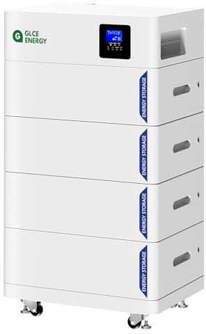 Lot de 4 batteries Lifepo4 48 V 400 Ah (48 V 100 Ah), GLCE Energy 20,48 kWh, au lithium, avec onduleur de batterie domestique pour système de stockage solaire/camping-car/système de stockage d'énergie