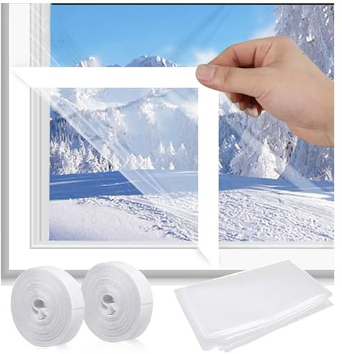 Fenster Isolierfolie Tesa,KäLteschutzvorhang,FüR TüR Fenster,Wasserdicht Winddicht,Anpassbar Weiß-W100 x H170cm