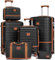Joyway Kofferset Reisekoffer Set 6tlg Hartschale mit Beautycase Kosmetikkoffe mit 4 Rollen und TSA-Schloss Der Gepäcksets Enthält 1 Reisetasche und 1 Kulturbeutel Schwarz