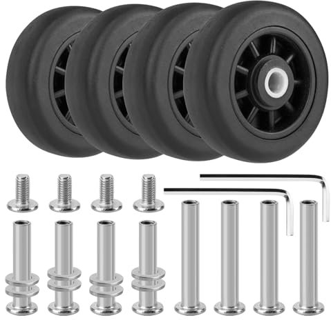 Vivikivi 4 Stück Kofferrollen Ersatzrollen Universal, Mute Koffer Rollen Ersatz, Gepäck Koffer Ersatzräder Kit, VK-C1 50mm