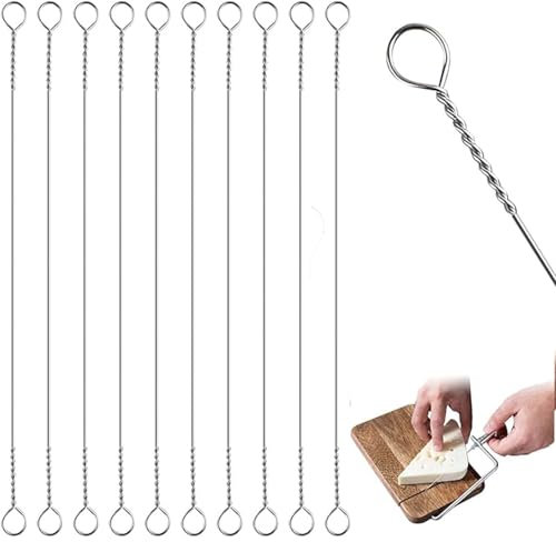 YFelomatric 10 Stück Käseschneidedraht 14.5cm,Ersatzdrähte für Käseschneider Edelstahl,Edelstahl Käseschneidedraht Küchenzubehör Streuer Käsehobel Draht-Käseschneider Für Käsebutter Cheese-Cutter