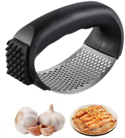 Stainless Steel Garlic Press, New Garlic Press Rocker, Home Kitchen Utensils Portable Manual Garlic Crusher for Smash Garlic Kitchen Gadgets Tools (1 Pack)