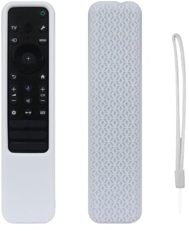 Copertura per Sony RMF-TX810U/810P/910U, custodia in silicone per telecomando, guscio protettivo antigraffio con cordino (Bianco)