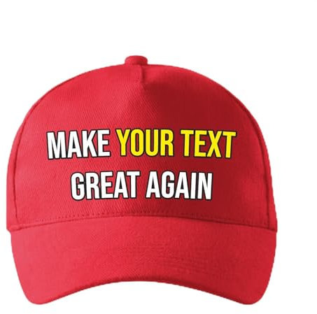 lepni.me Personalisierte Make Great Again Kappen mit Ihrem Benutzerdefinierten Text Namen | Einstellbare Gedruckt Baseball-Cap | Schnallenverschluss Trucker Hüte (Einstellbar Rot Mehrfarben)