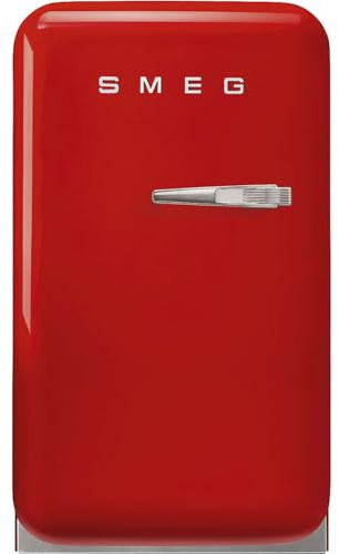 Smeg, FAB5LRD6 Réfrigérateur Minibar Vintage une Porte, 34L, Charnières à Gauche, Froid Statique, 2 Clayettes Réglables, Porte-Bouteilles et Éclairage LED, H 72,5cm, Rouge