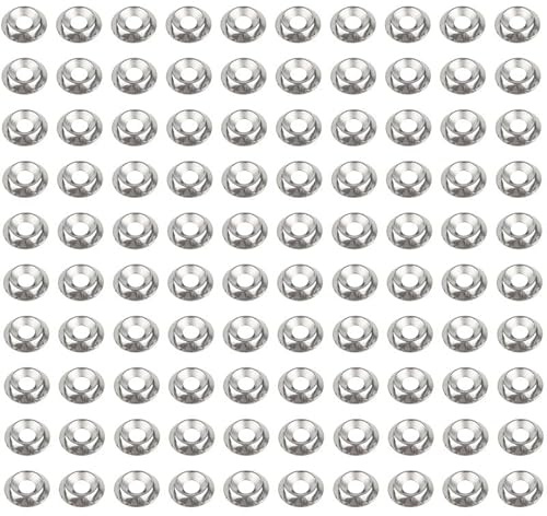 100PCS 15 * 3MM Stainless Steel Cup Washers M5 Sliver Countersunk Finishing Washers for Screw Bolt
