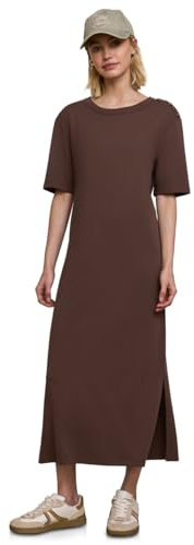 Street One Studio Damen 1409259 Midi-Kleid mit Rundhals und Knopfdetail (1er Pack)