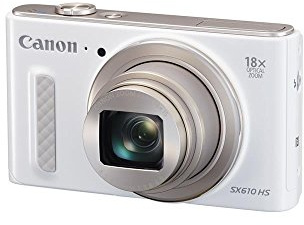 Canon PowerShot SX610 HS Digitalkamera (20,2 MP, 18-Fach Opt. Zoom, 36-Fach ZoomPlus, 7,5cm (3 Zoll) Display, Opt. Bildstabilisator, WLAN, NFC) weiß