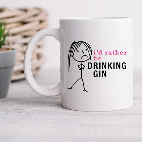 60 Second Makeover Limited Ladies I'd Rather Be Drinking Gin Mug Cup Gift Friend Christmas Birthday Gift