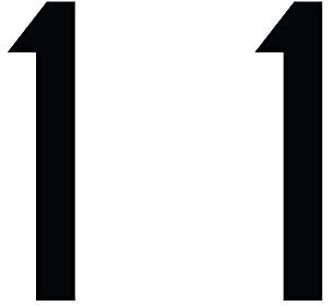 Hausnummer Aufkleber 11 in schwarz, 20 cm groß, für Mülltonne, Tür, Tor & div. Beschriftungen, wetterfest