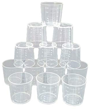 ULTNICE 25 StüCk 60ml Kunststoff Messbecher Mit Klaren Skalen FüR PräZises Messen Vielseitig Einsetzbar Beim Kochen Backen Und Im Labor
