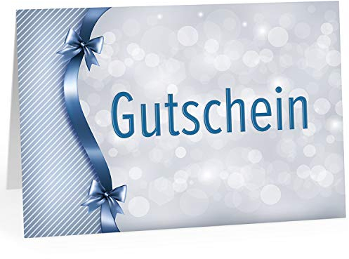 Einladungskarten Manufaktur Hamburg Großer XXL (A4) Gutschein, Motiv: Blau-Grau Modern Edel/mit Umschlag/Edle Design Klapp-Karte/Extra groß/Geburtstag/Hochzeit/Taufe/Weihnachten/Valentinstag