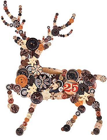 Swpeet 1000 Stück Weihnachtsknöpfe, Kokosnussschale, 2 und 4 Löcher, rund, Harz, Nähknöpfe, geeignet für Weihnachten, Nähdekorationen, Kunst- und Handwerksprojekte, DIY-Dekoration – Kokosnussschale