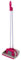 Kleeneze KL062413EU Dustpan & Brush Broom Set - Long Handle, Self-Standing, Clips Together For Compact Storage, Rubber Edge Collects Dirt, Dust & Pet Hair, Use Indoor & Outdoor, Lightweight, Easy Grip