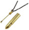 Secret Bullet Snuff Spoon Capsule Pendant Necklace Safe Stash Gold