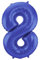 Folat 65928 Folienballon Ziffer Zahl 8 Metallic 86 cm-Helium Ballon Decoration Geburtstag, Hochzeit, Jubiläum, Blau Matt, Large