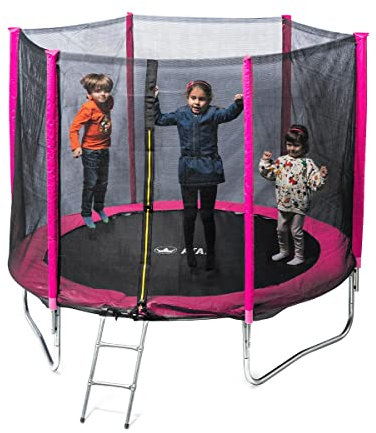 Trampolino per bambini 250 - Rosa - Trampolino per bambini e ragazze con rete di sicurezza ideale per esterni