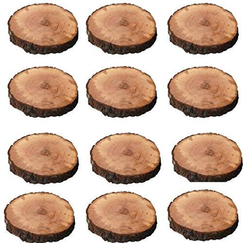Sottopiano Tronco Di Legno Con Corteccia, Sottopiatti di legno 20-25 cm (12)