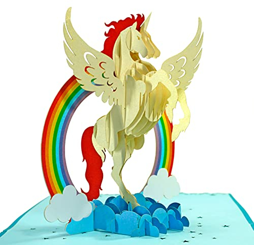 CUTPOPUP Pop-Up-Karte mit Einhorn-Motiv, Pop-Up-Geburtstagskarte, 3D-Grußkarten, Geburtstag, Glückwunschkarte