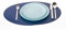 Nikalaz Oval Platzsets aus Recyceltem Leder, 4 Stück Tischsets, Tisch-Matten, Platzdeckchen 45.7 x 33 cm (Blau)
