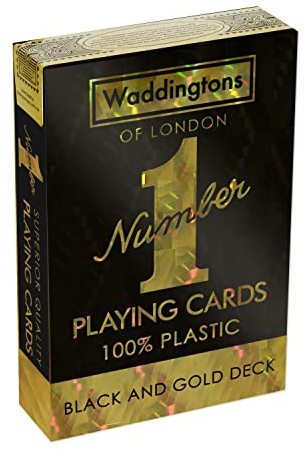 Waddingtons Spielkartenspiel, Schwarz und Gold, schlankes Kartendeck mit Goldfolie, perfekt für Snap, Poker und EIN toller Reisebegleiter, Geschenk und Spielzeug für Jungen, Mädchen und