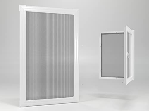 ALOHA Fliegengitter für Fenster Alurahmen Insektenschutz Insektenschutzrahmen Spannrahmen Mückengitter Gitter (Weiß / 120cm x 140cm / Selbstbausatz)
