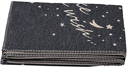 David Fussenegger Wohndecke Sylt 'Make a Wish ...' 140 x 200 cm Anthrazit