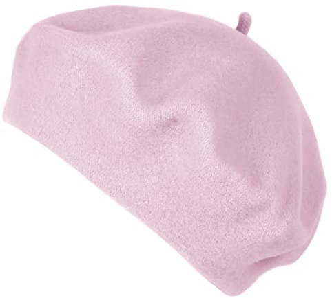 Van Der Rich ® - Französische Klassische Baskenmütze Barett - Damen (Hellrosa, One Size)