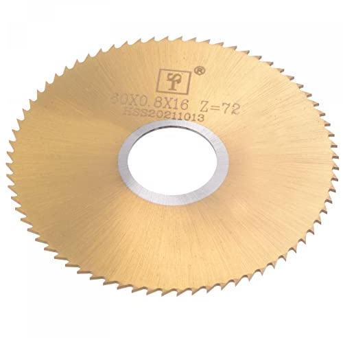 sourcing map Kreissägeblatt 60mm (2-3/8) Durchm. 0.8mm Dick 72 Zähne, Fräser aus M35 Hochgeschwindigkeitsstahl (HSS) mit 16mm Dorn für Edelstahl Kupfer
