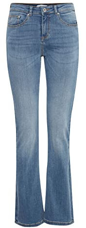 b.young BYLOLA BYLUNI Flare Damen Jeans Denim Hose Flared 5-Poket-Style Baumwolle mit Stretch Slim Fit, Größe:28/32, Farbe:Ligth Blue Denim (200460)