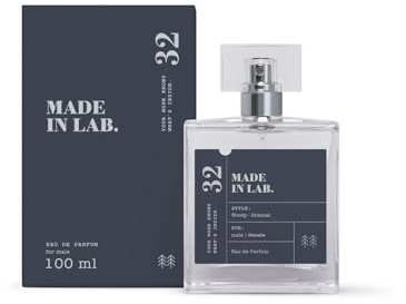MADE IN LAB Nr.32 Parfum Herren, Intensives Eau de Parfüm für Männer, frischer, täglich, langanhaltender Duft | Duftnoten: Holzig, Orientalisch | 100 ml