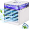 Mzhki Personal Air Cooler, Portable Cooling Air Conditioner With USB, 3 in 1 Evaporative Coolers, Humidifier and Purifier, 7 Colors LED Night Desktop Cooling Fan for Office, Home, Travel, Dorm