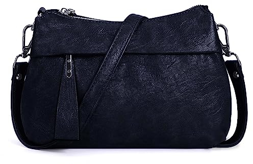 HUA ANGEL Mittelgroß Handtasche Damen UmhäNgetasche Echt Leder Mit Mehreren Fächer Für Handy Und Portmonee Elegant Schultertasche FüR Unterwegs Hochzeit Arbeits Party