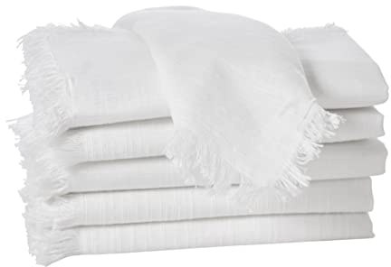 Penguin Home Cotton Napkin Set of 6 - 100% Cotton - Eco Friendly - White - 40 x 40 cm