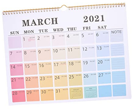 STOBOK 1 Stück 2021 Englischer Wandkalender Jahr Des Ochsenkalenders Akademischer Kalender 2021 Blätterkalender 2021 Wochenkalender 2021 Wandplaner 2021 Papier China Büro Schreibtisch