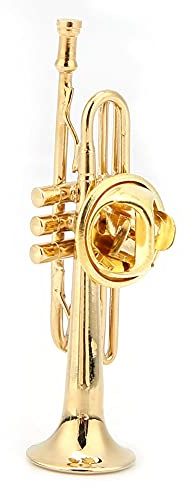 KIMISS Frauen-Kleid-Clip-Trompeten-Brosche, Vergoldet, Exquisite Musikinstrumente-Form, Clip mit Etui für (#2) (S)