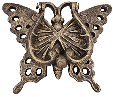 Türklopfer Bronze Eisen Türklopfer, Gartenvilla Innenhof Holz-Haustürgriff, Wanddekorationszubehör