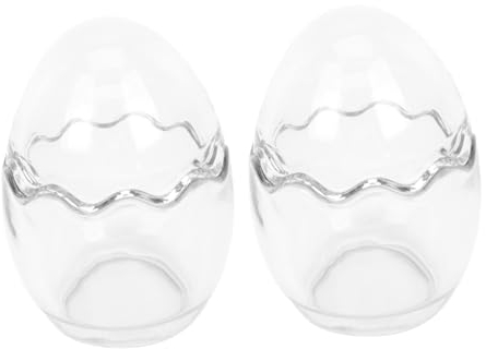 MAGICLULU 2 Pièces coquetier en Verre gobelets à Dessert Transparents avec couvercles coquetiers en Verre Pot à Yaourt - Verre à Pudding Pots de Pudding Tasse de Cuisson en Verre Un Verre