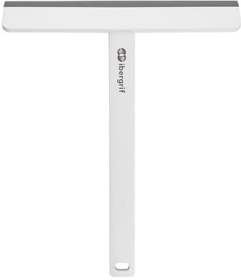 Ibergrif M34102 Escobilla de Goma, Limpiacristales de Ducha, Rasqueta Mampara, para Ventanas y Puertas de Cristal en Baños, Coches y Oficinas, Blanco