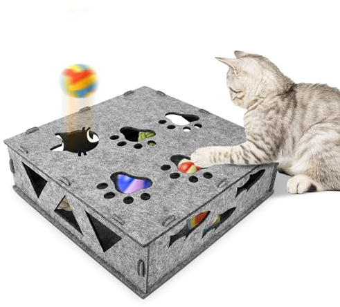 Hivia Interaktives Katzenspielzeug Filz, 30x30x10cm | Vielseitig einsetzbar, langlebig, sicher, als Katzenzubehör, interaktives Spielzeug für Katzen