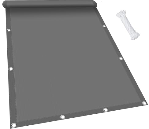 Sonnensegel Sonnenschutz Rechteckig 5 x 6 m, Wasserdicht 98% UV Schutz Sonnenschutz Balkon Terrasse inkl Befestigungsseile für Garten Terrasse, Hellgrau