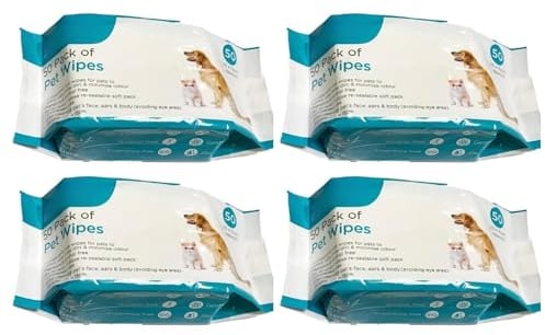ADEPTNA Pack of 200 All-Purpose Antibacterial Pet Wipes – Alcohol-Free, Deodorizing, Wet & Moist Cleaning Wipes for Dogs and Cats, Ideal for Paws, Ears & Daily Grooming