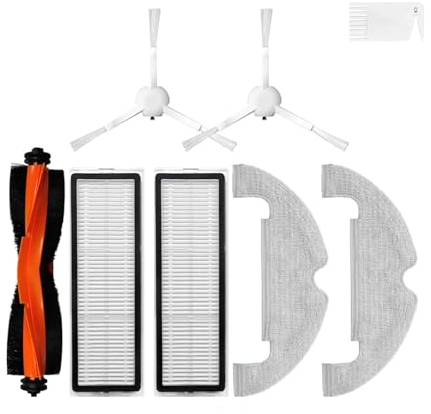 MEBSJY Compatible con Xiaomi Robot Vacuum X10, Piezas de Robot Aspirador, Repuesto de Cepillo Lateral Principal, Filtro Hepa, paño de fregona, Accesorios for Bolsa de Polvo(Color:Set 5)
