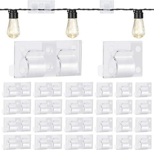 Klinkero 24 ganci per luci esterne, clip adesive trasparenti per luci esterne e cavi, in ABS al 100%