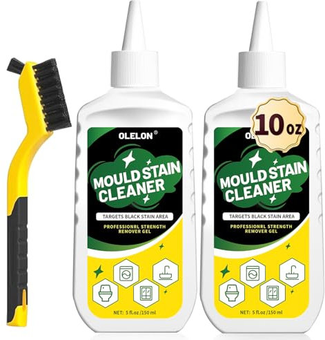 2pcs Household Grout Cleaner, Washing Machine Cleaner, Black Stain Remover Gel with Brush for Washer, Bathroom, Wall, Tiles, Grout, Sealant, Glass, Kitchen, Sinks