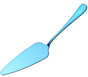 Edelstahl-Kuchenheber, gezahnt, Pizza, Käse, Spatel, Dessert, Kuchen, Gebäck, Butter-Trenner, Schaber, Blau