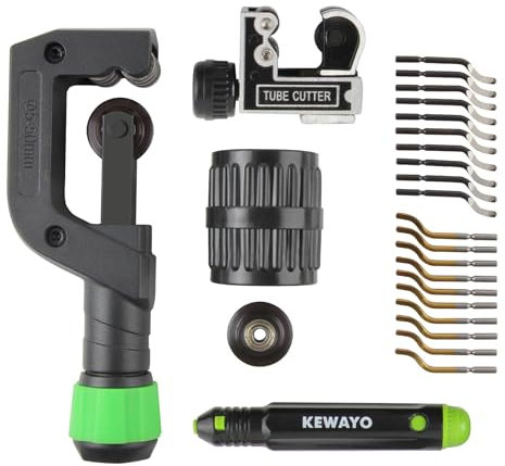 KEWAYO Coupe-tube Heavy Duty Pipe Cutter 5-50 mm mini coupe-tube 3-28 mm outil d'ébavurage pour tubes en laiton, aluminium et acier inoxydable à paroi fine